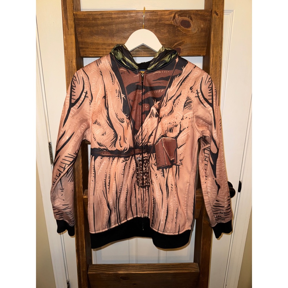 Kids Star Wars Yoda Costume Hoodie‎ Zip Up Jacket Size XL
